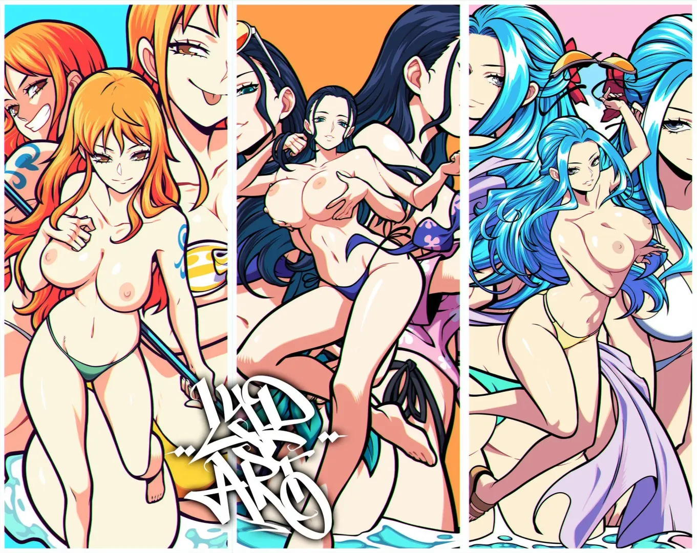 Nami, Robin and Vivi topless