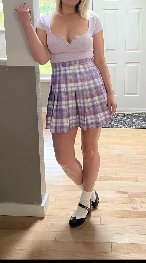 Naughty 😈 School girl forgot to wear a bra and panties to class