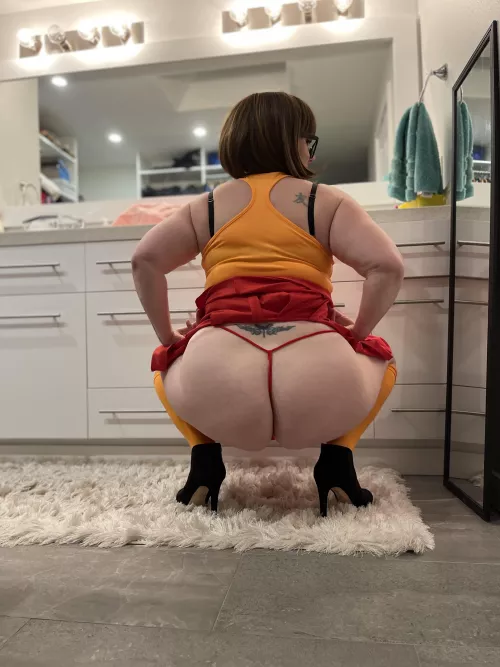 Naughty Velma always lifting her skirt up