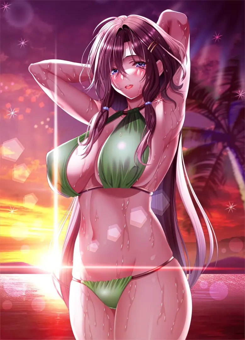 Near the palm tree and sunset (yuuzuki hijiri) [Original]