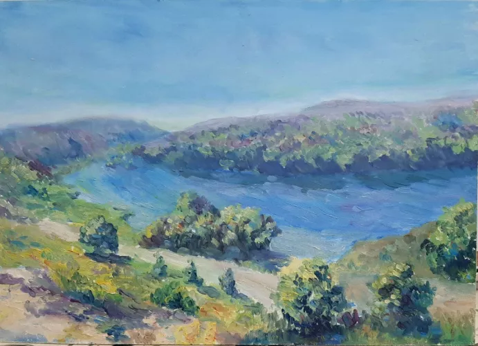 Near the river. My oil painting on hardboard.