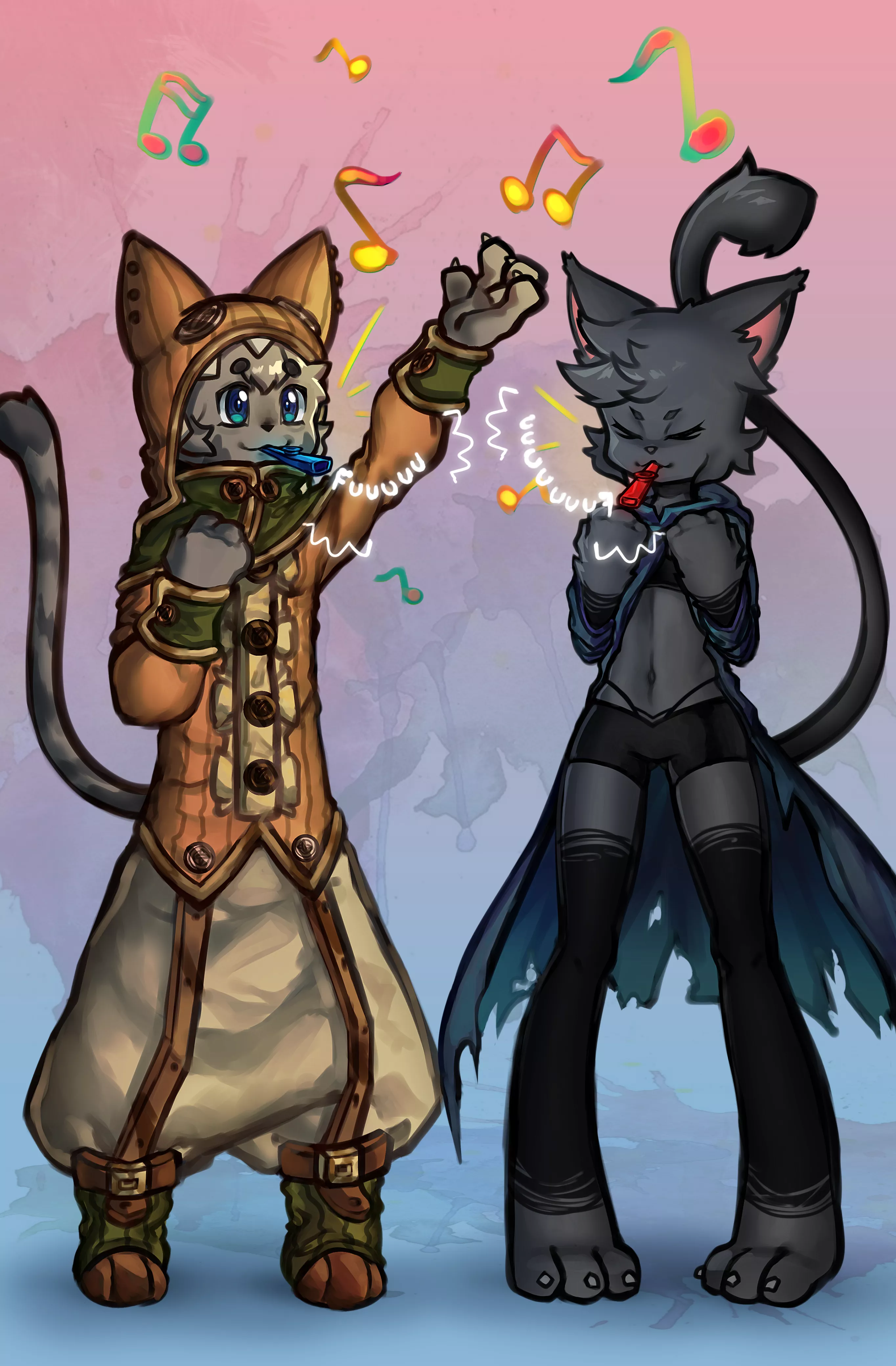 Neru and Yulipe playing the kazoo (From my patreon)