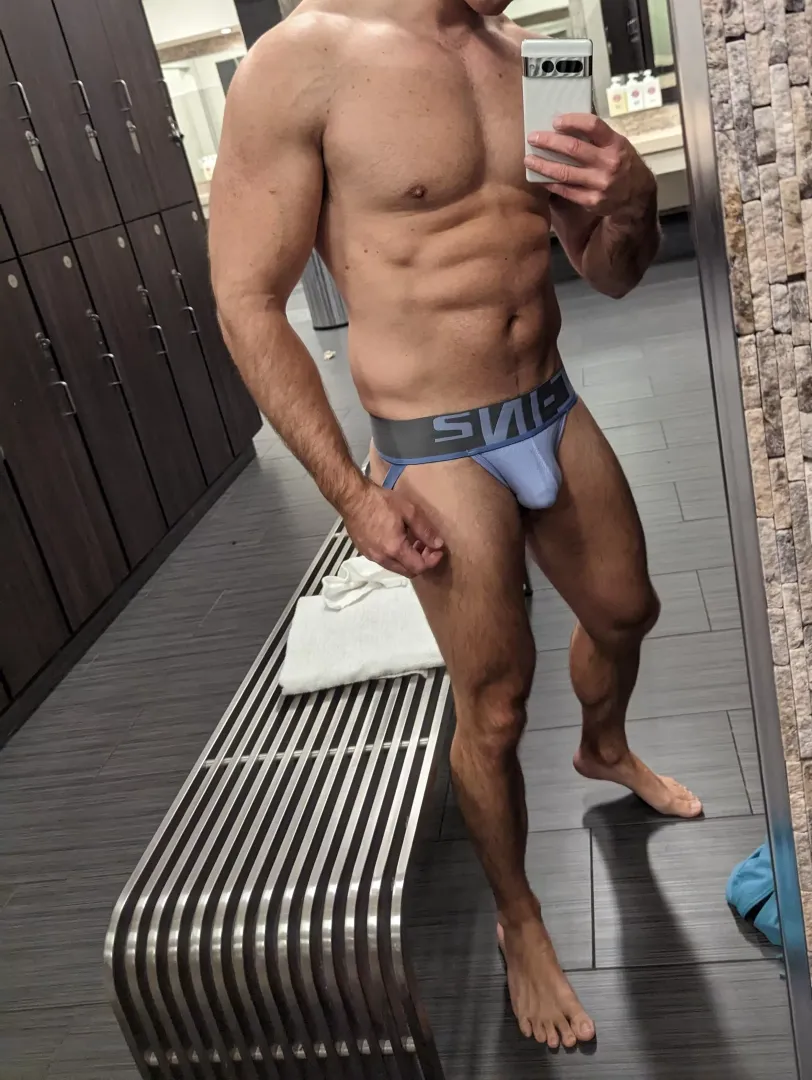 Never not wearing a jock to the gym