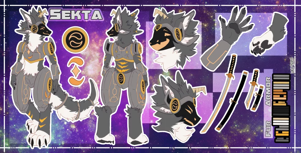 New ref sheet I had made of my toaster recently (Art by WolfyNa88)