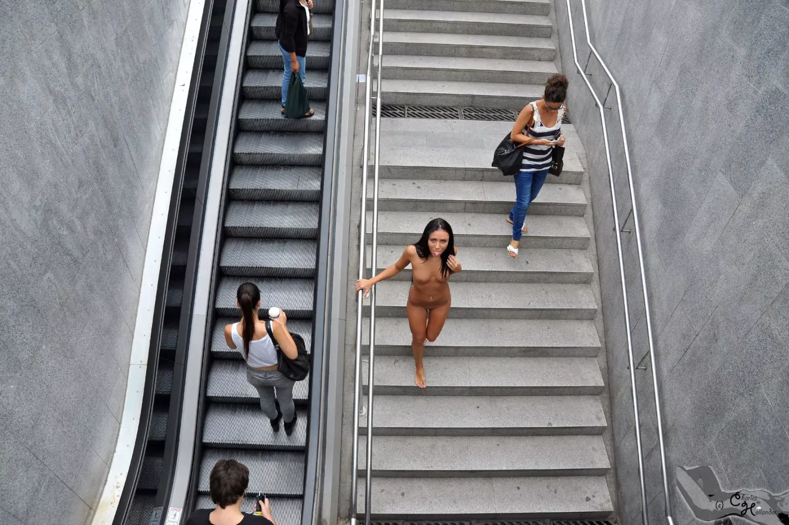 Nikola - escalator in Barcelona. III