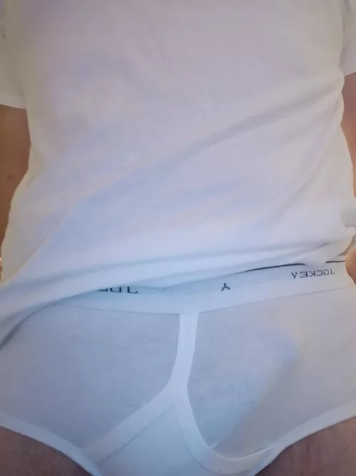 no hiding this boner in my tight white briefs