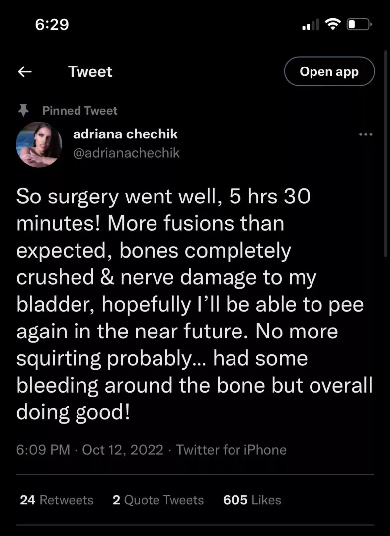No more squirting!!! 😭😭😭 I wish her all the best