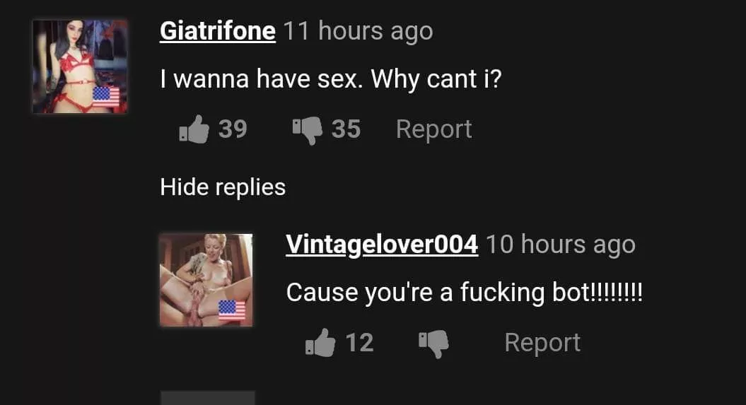 No sex for bot.