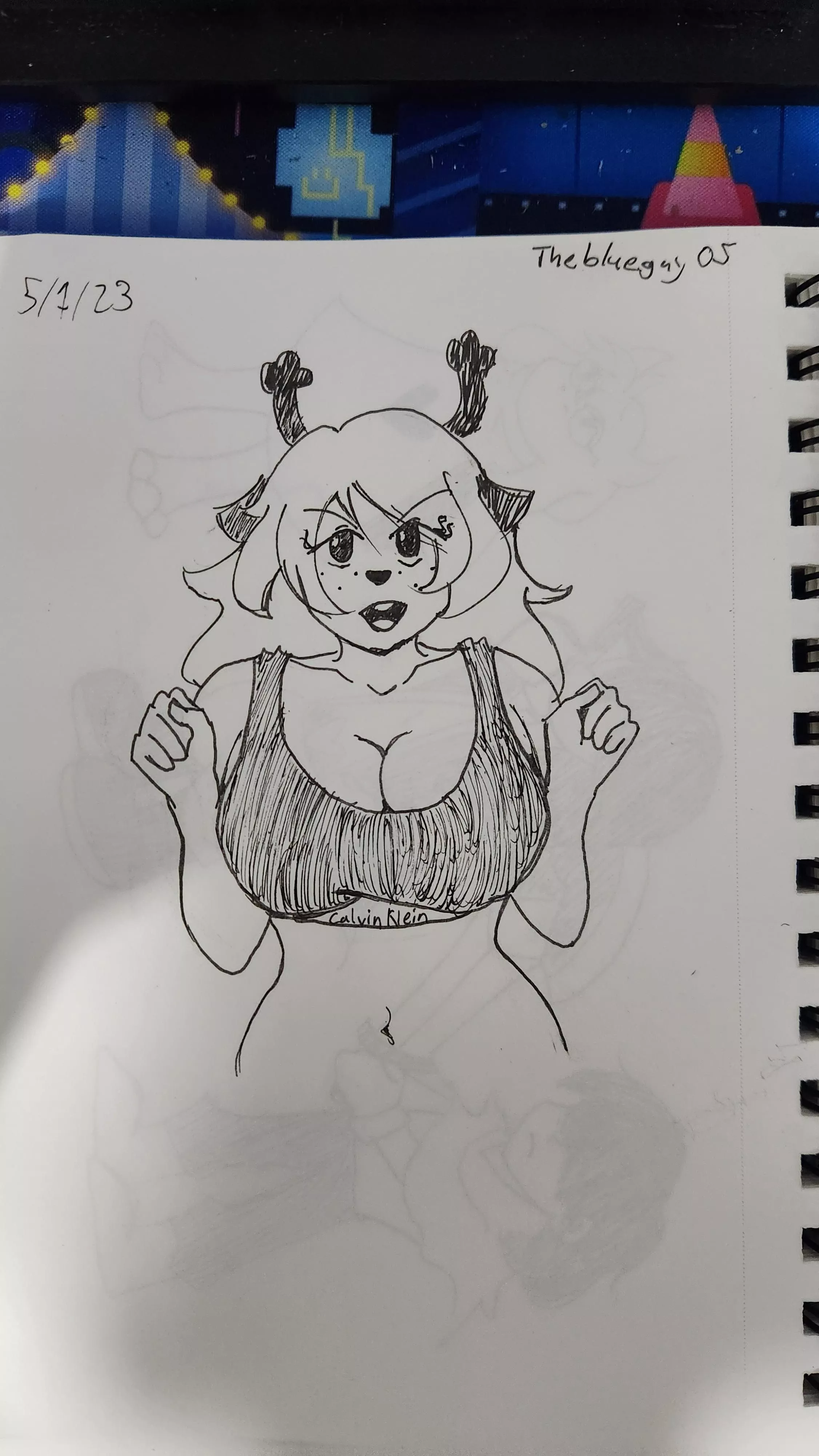 [Noelle] wearing Calvin Klein bra