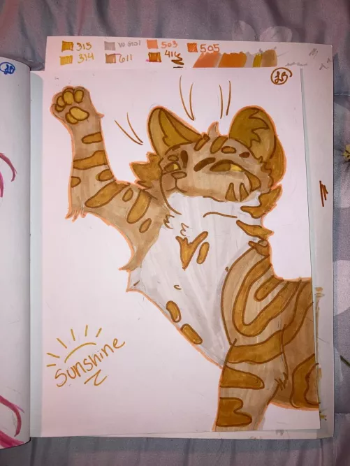 Not a furry, but my girlfriend drew me as a cat! Thought you guys might appreciate it :)