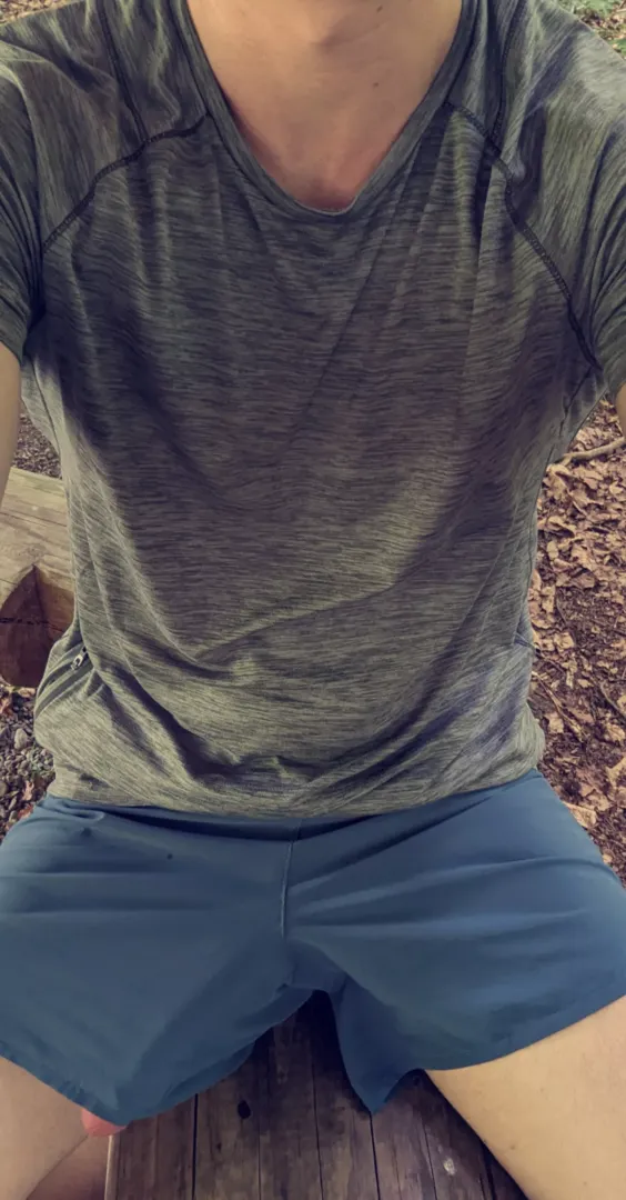 Not even rock hard and I'm too big for my shorts - some people saw me and they seemed to like it though