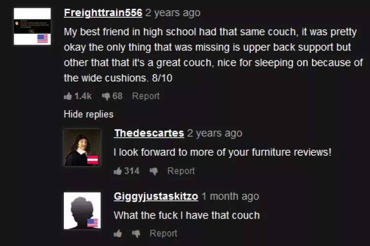 not from the hub, but still a good one (one = couch review)