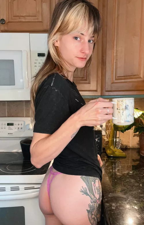 Not much to see with this lacey thong [f]