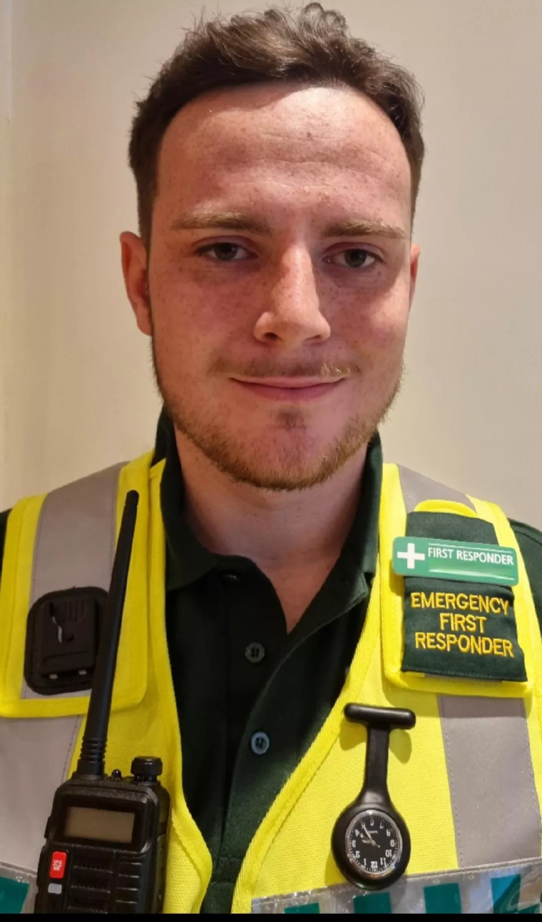 not my best pic, just my new ID card photo... Will post a full gear pic tomorrow 😉 name and shoulder number blurred out for anonymity 😉