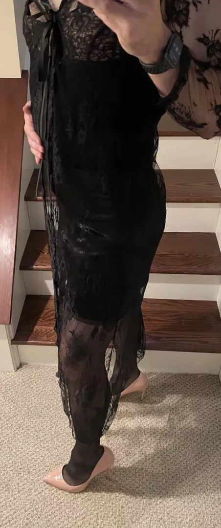 Nude heels and lace