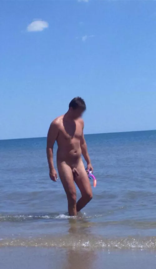 Nudist beach on the south coast of France