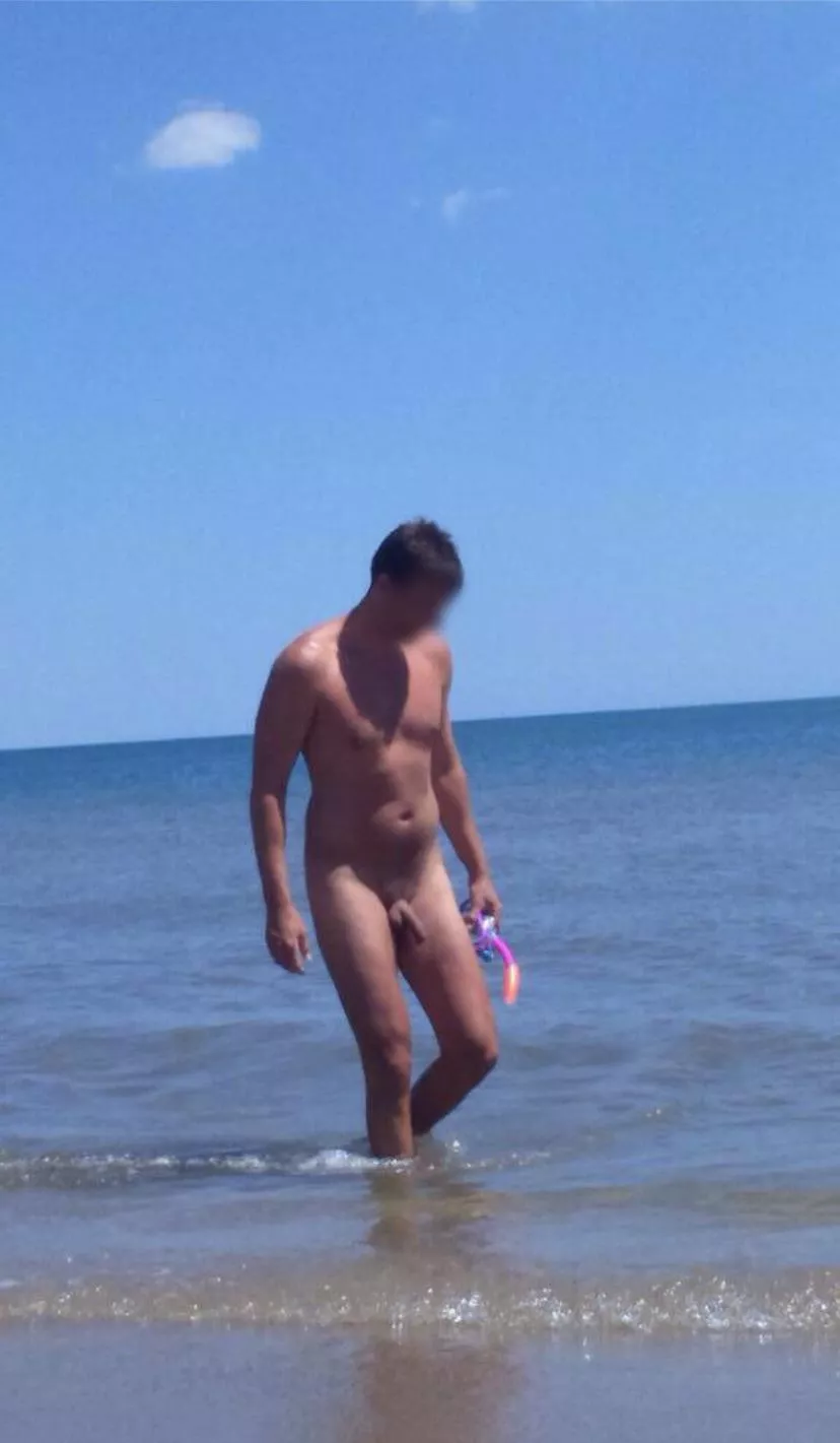 Nudist beach on the south coast of France