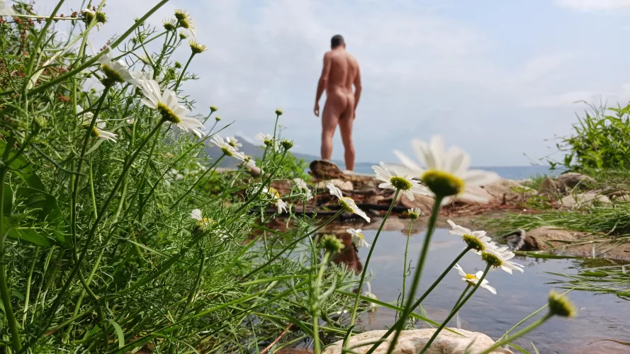 Nudist beach time