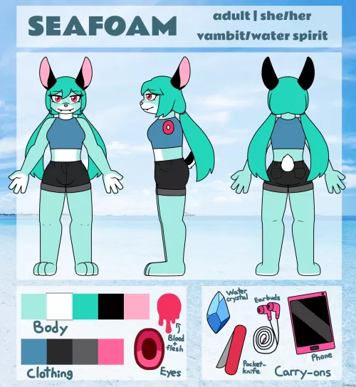 (OC) just made a whole ref sheet for an OC's fursona