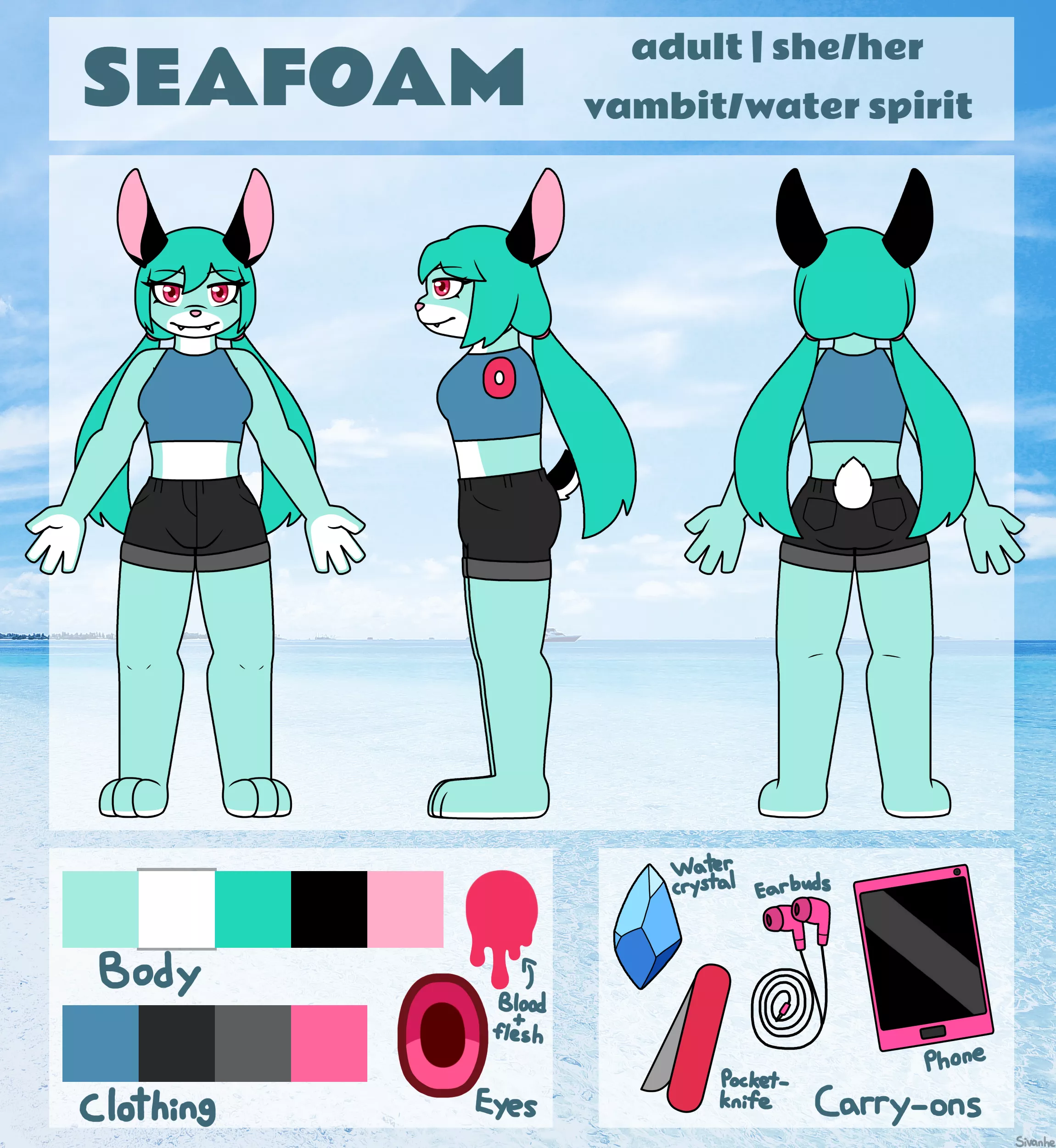 (OC) just made a whole ref sheet for an OC's fursona