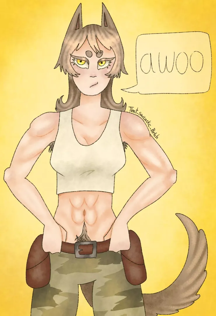 (OC) werewolf girl retains some characteristics from her transformation