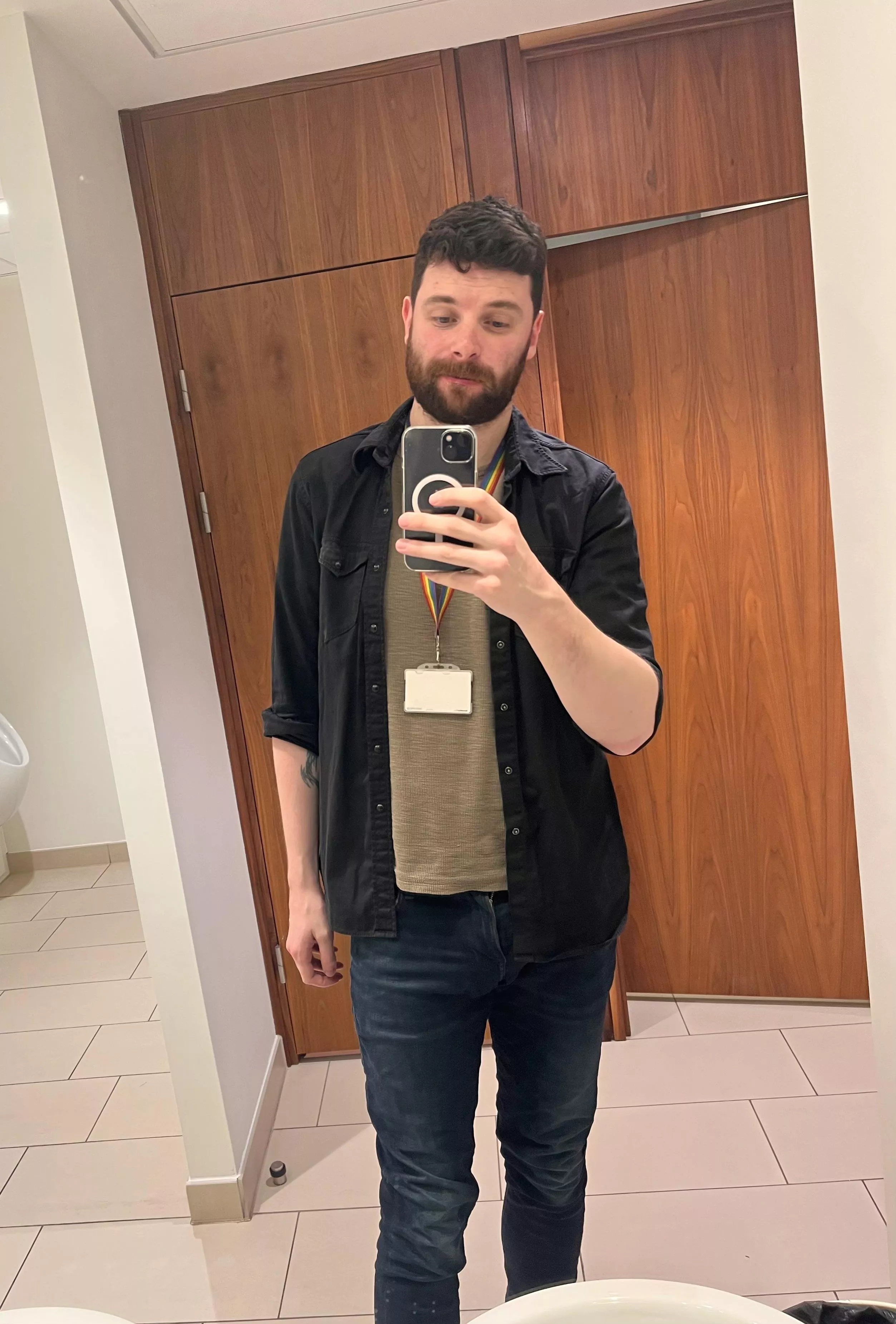 Office day Ft overly scruffy beard