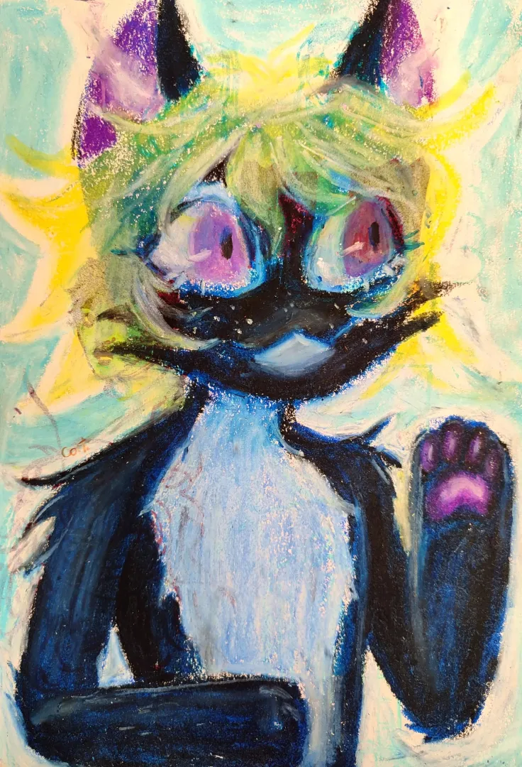 Oil stick painting I made of my oc Gladiolo