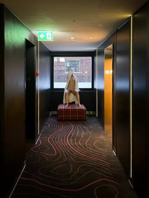 On my way to the hotel spa…