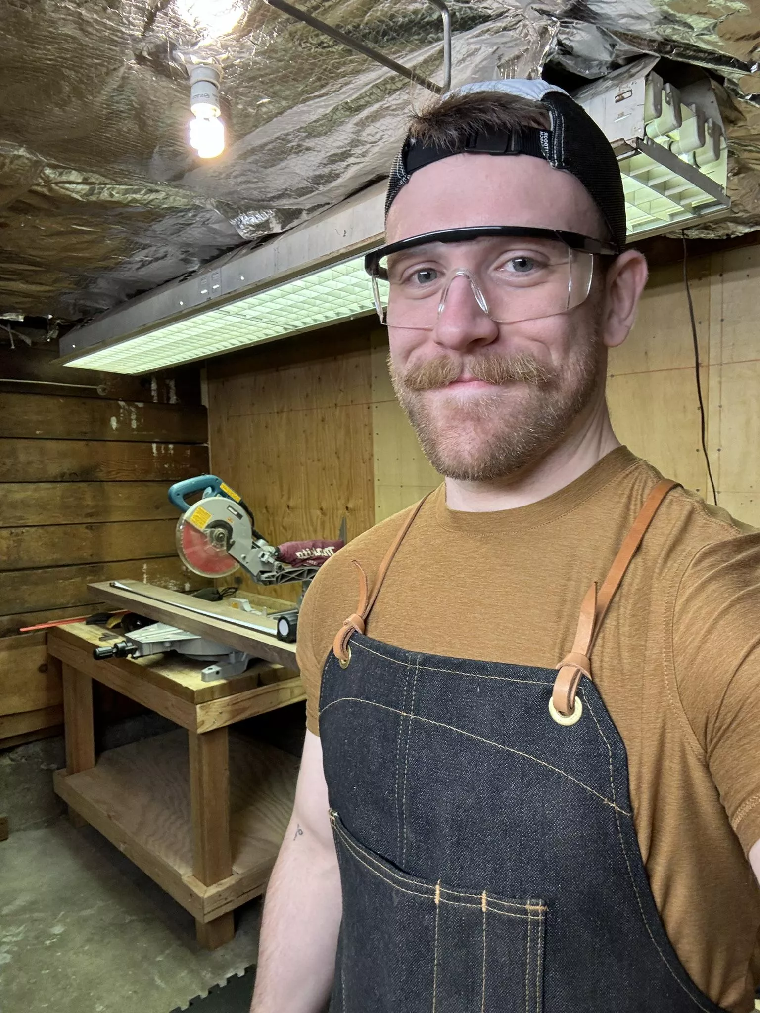 One of my best friends let me join him in woodworking to start making a really beautiful picture frame. Once it's done I'll post another selfie with it! But it made me feel like all I wanted to do was become a dad with 2 kids and a woodworking garage. 