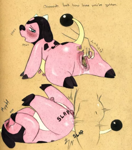 One wet cow (tush) [mf]