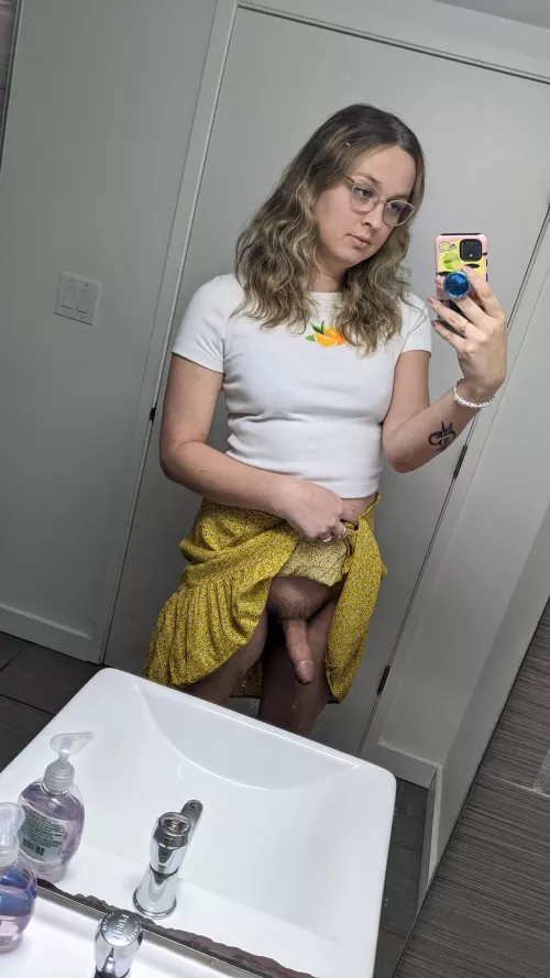 Oopsie, forgot to wear panties to work again