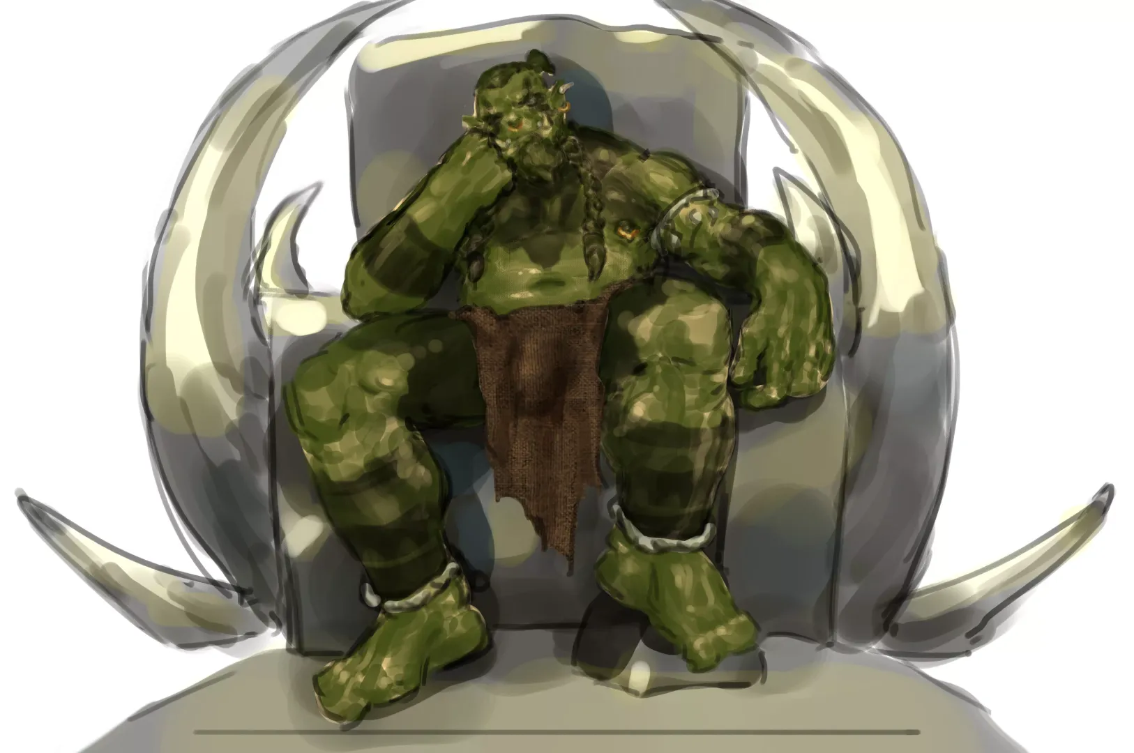 Orc chieftain. OC (@Goblino_X)
