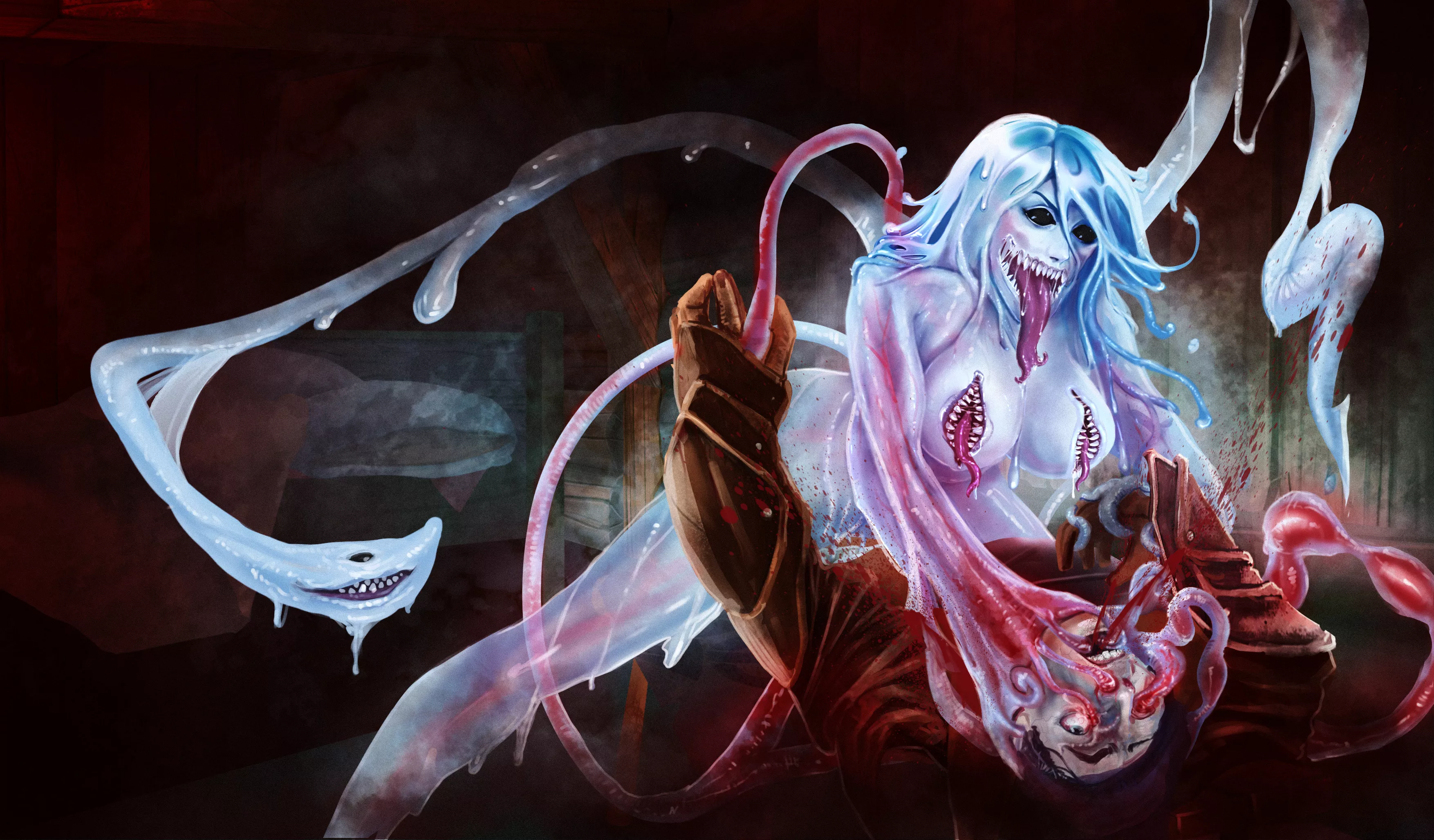 Our Slime Girl can get extremely aggressive... Be Aware (Parasite Black) [Damned Studios]