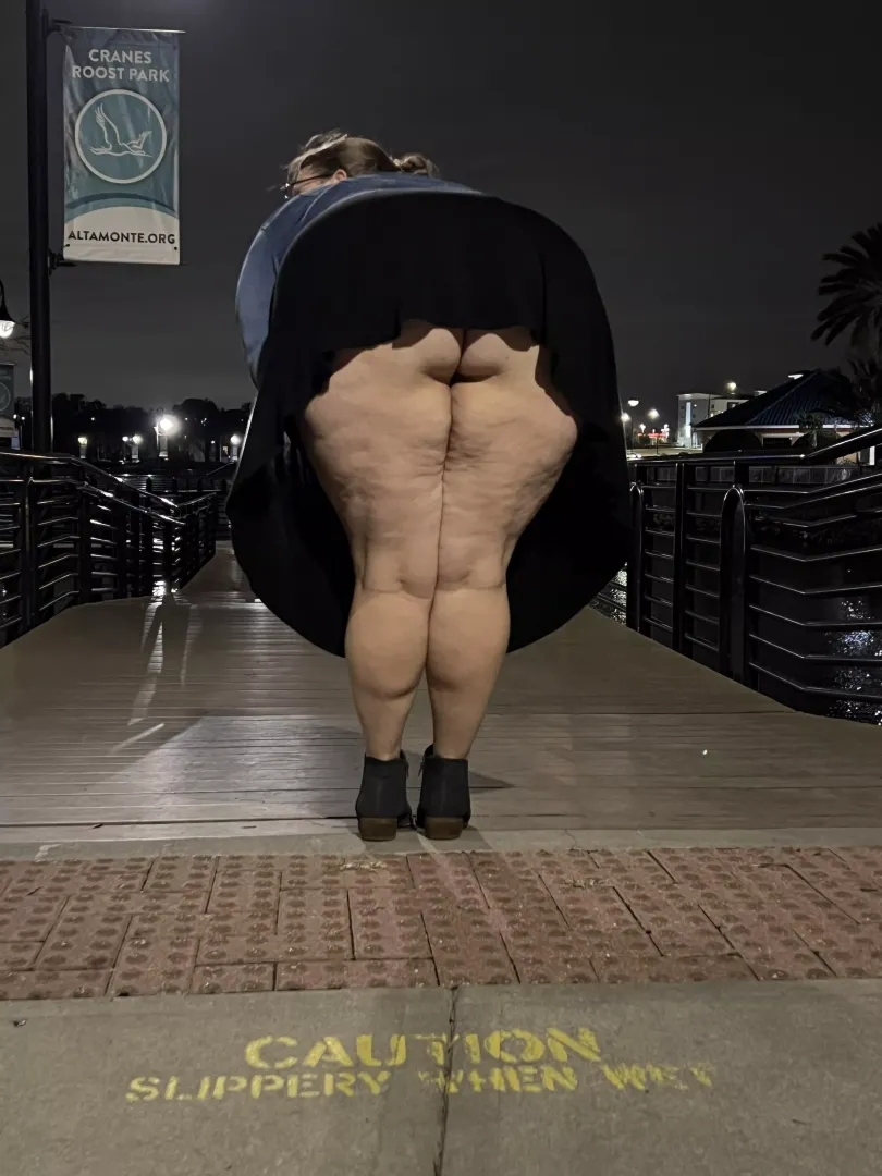 Out and about with no panties
