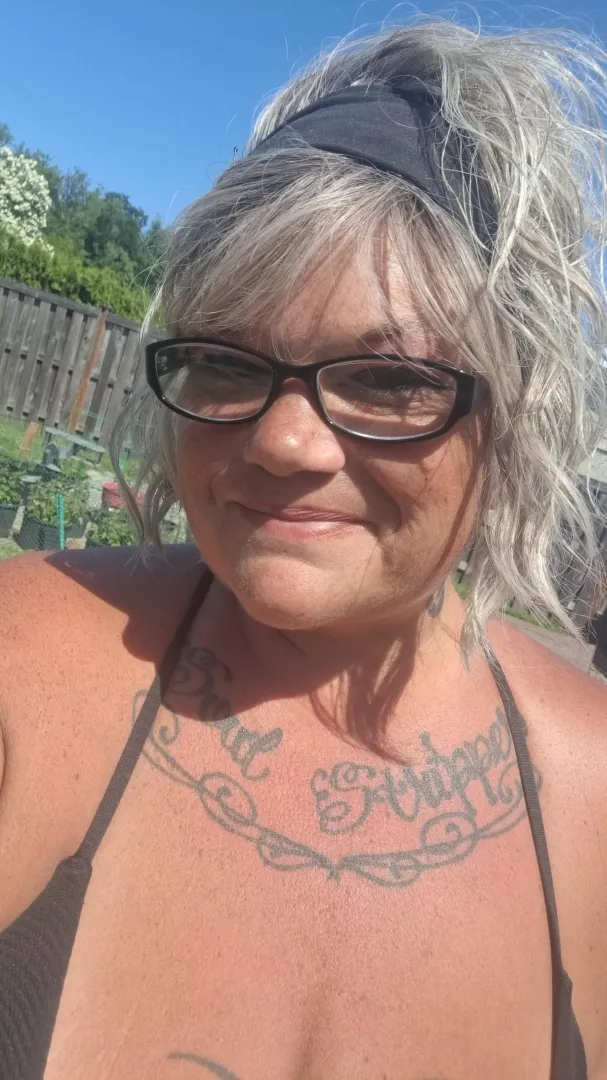 Out back right now!