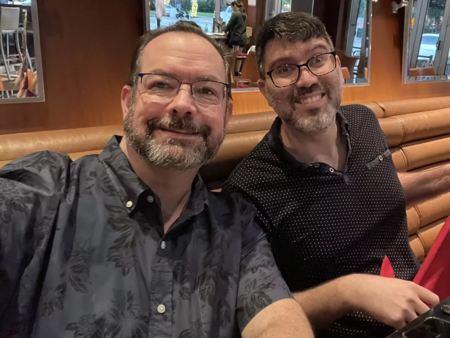 Out to dinner with my handsome husband.