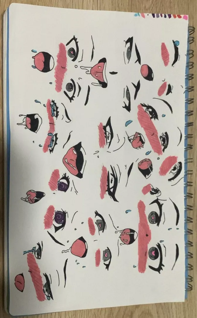 Outlined and coloured