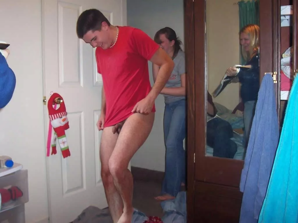 Pantsed and exposed, his shorts hidden away 😜