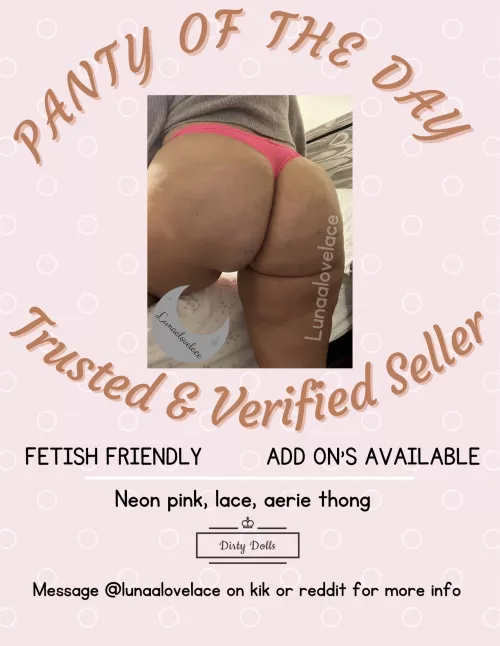 ✨Panty of the day✨ orgasms/workout/long work shift/ FETISH FRIENDLY/ add ons available 💞 [US] discrete packaging/ships next day [PTY] [SELLING] Message my kik @lunaalovelace for more info