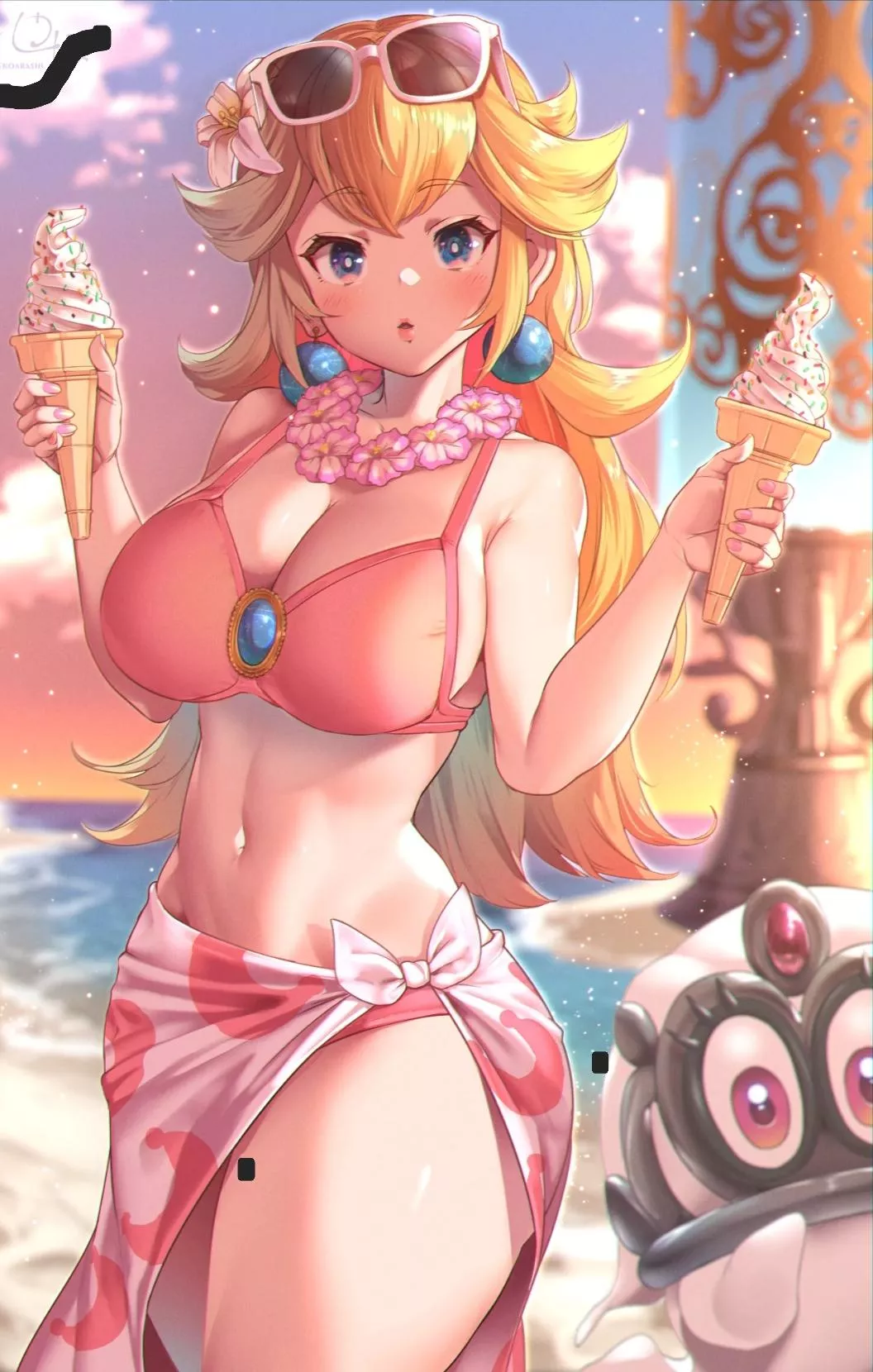 Peach at the beach