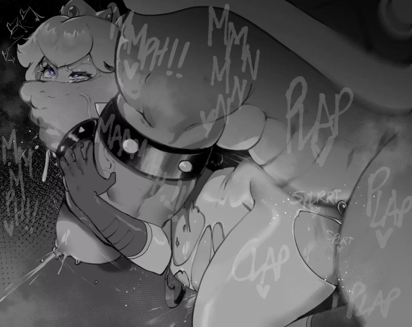Peach getting demolished by Bowser (nyantcha) [Super Mario Bros.]