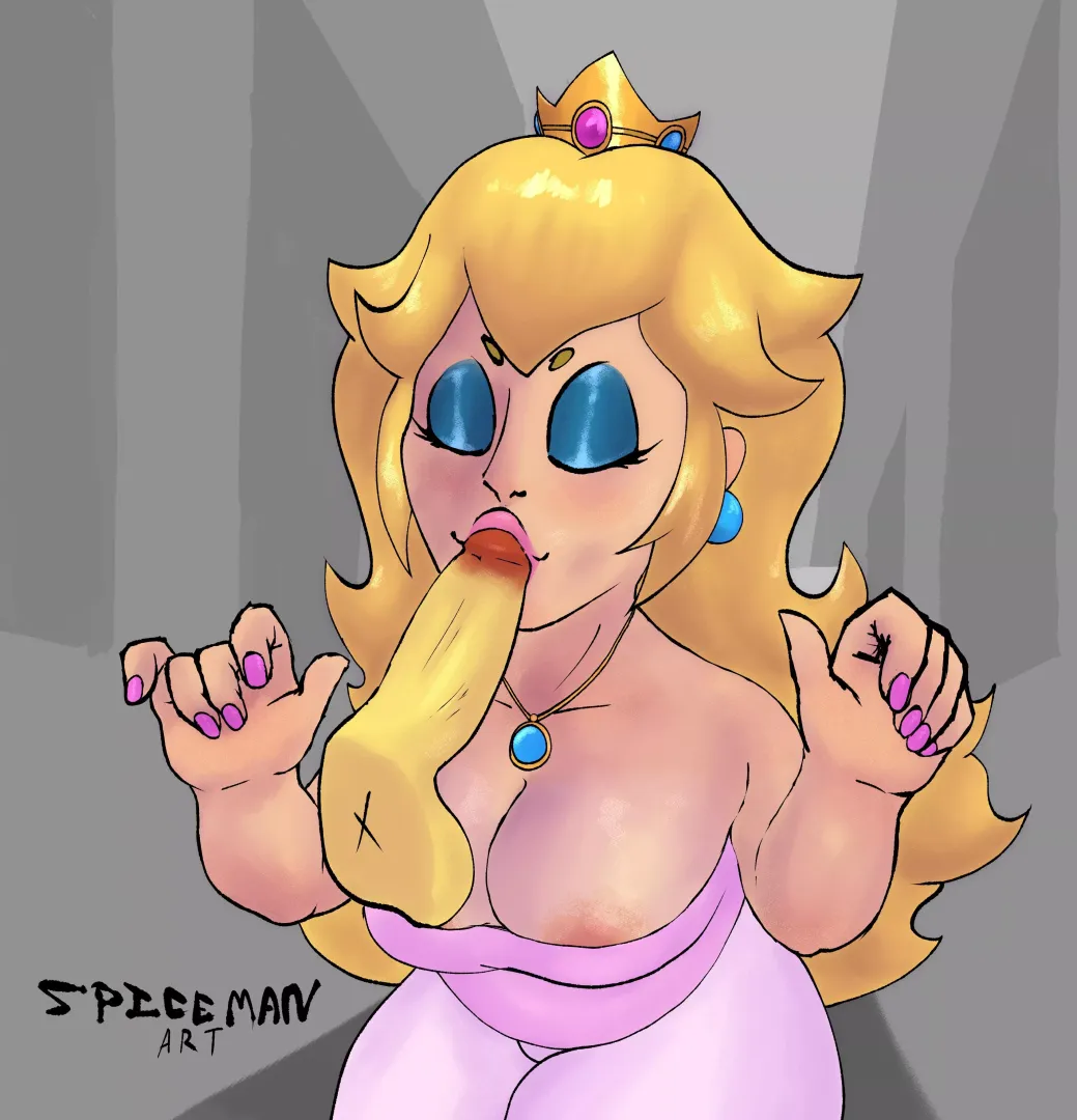 Peach giving a little blowie (@spicemanart on twitter)
