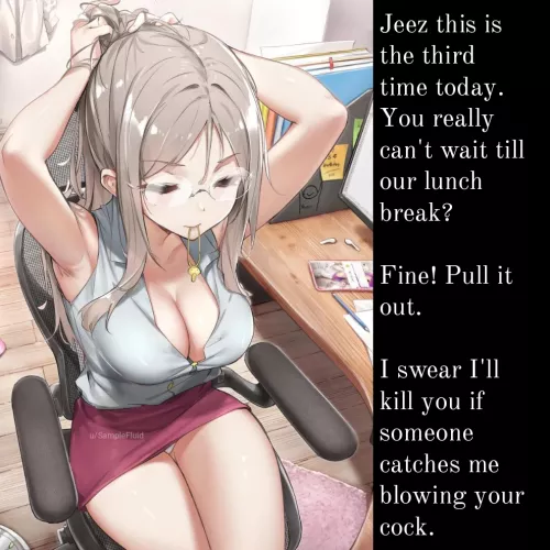 Perks of working with your girlfriend. [office] [blowjob] [big tits]