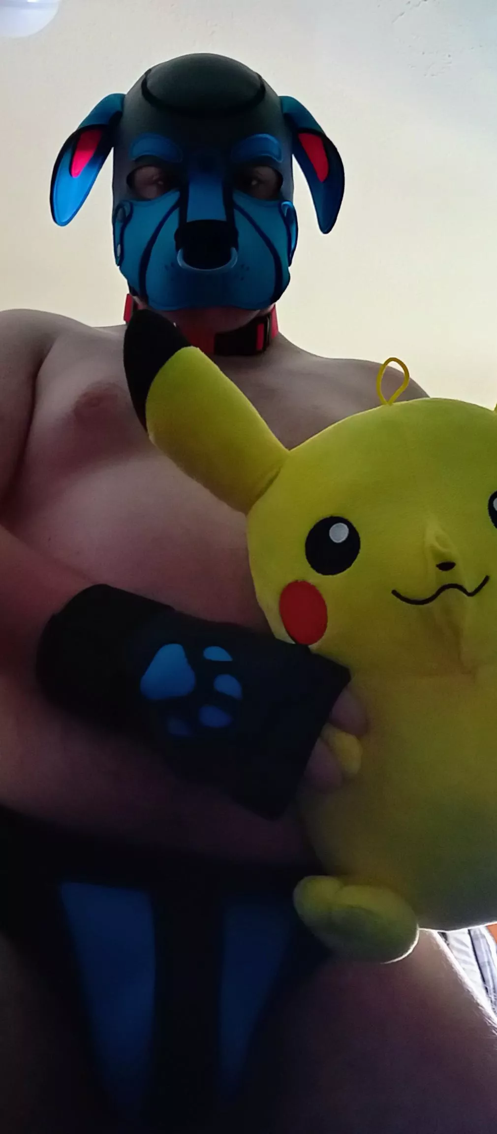 Pikachu meets lonely chub pup