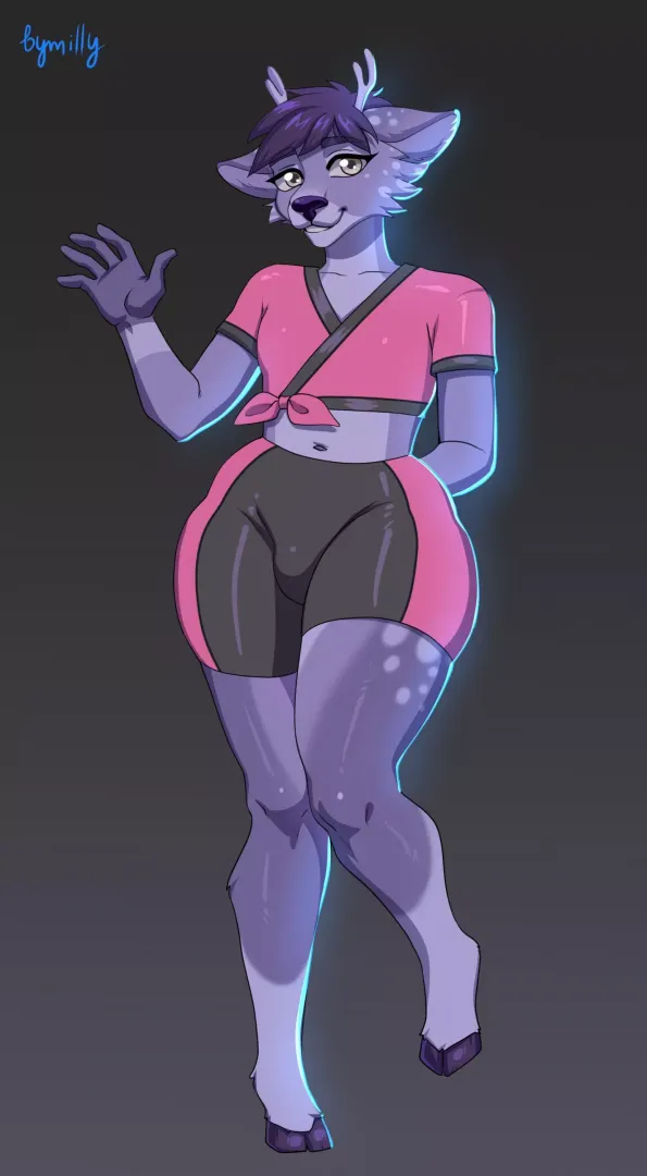 Pimn waving hello (art by Millymay)