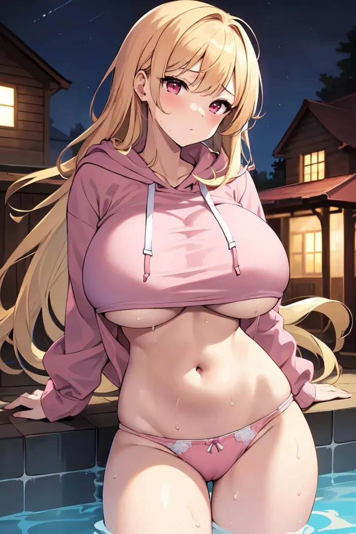 Pink Cropped Hoodie