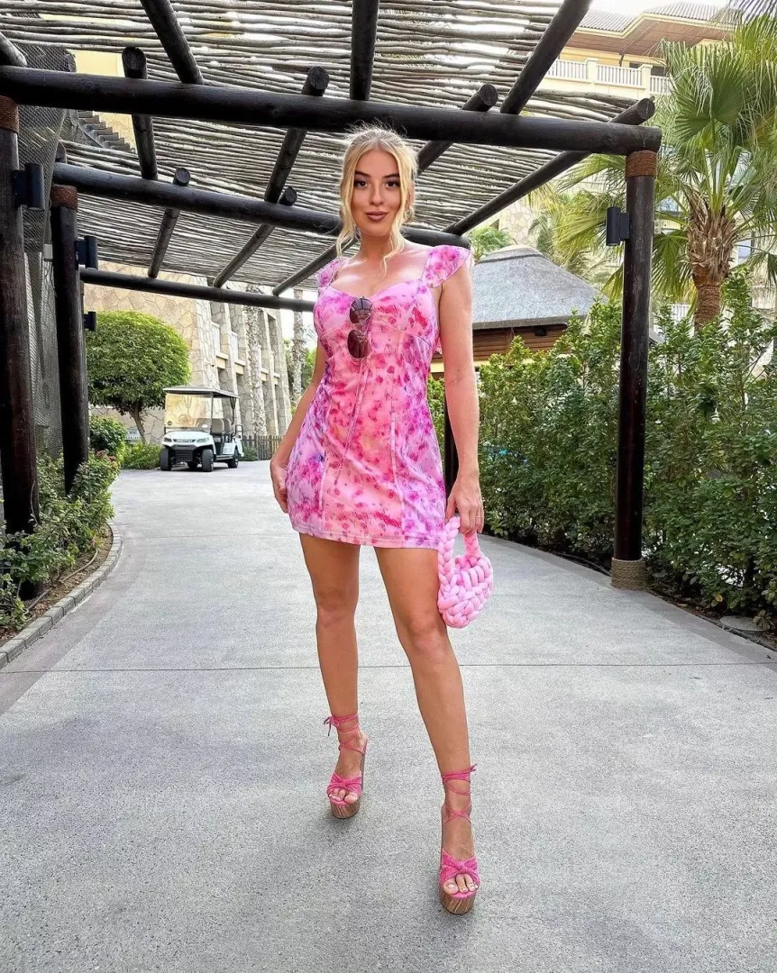 Pink marble Sweetheart Dress