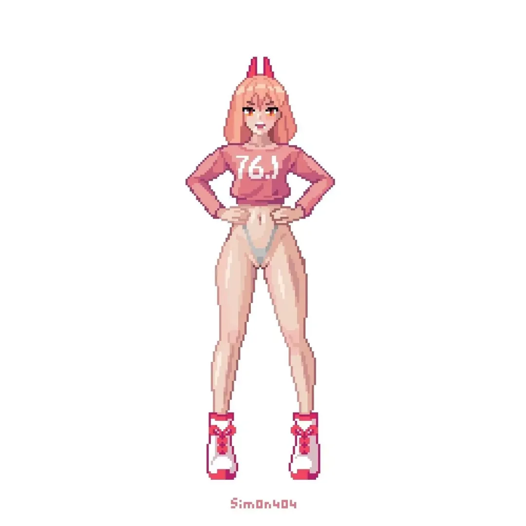 Pixel power figurine by me(sim0n404) [chainsaw man]