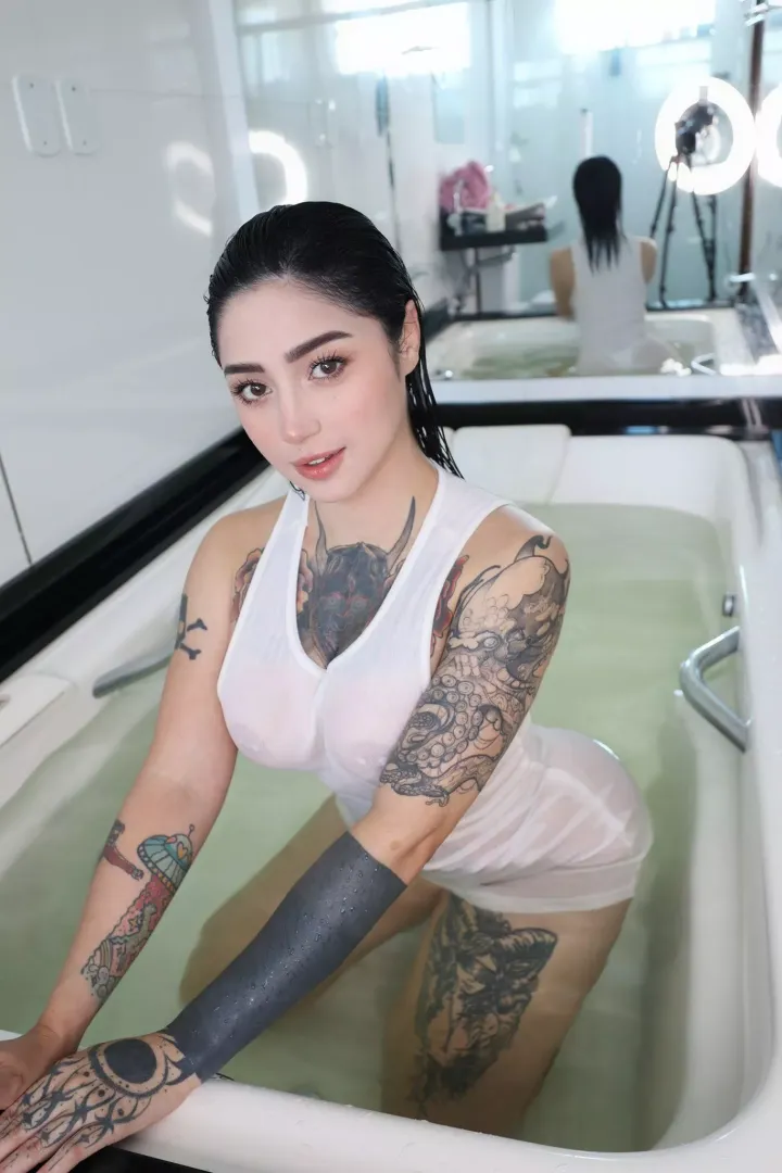 Playing in the tub
