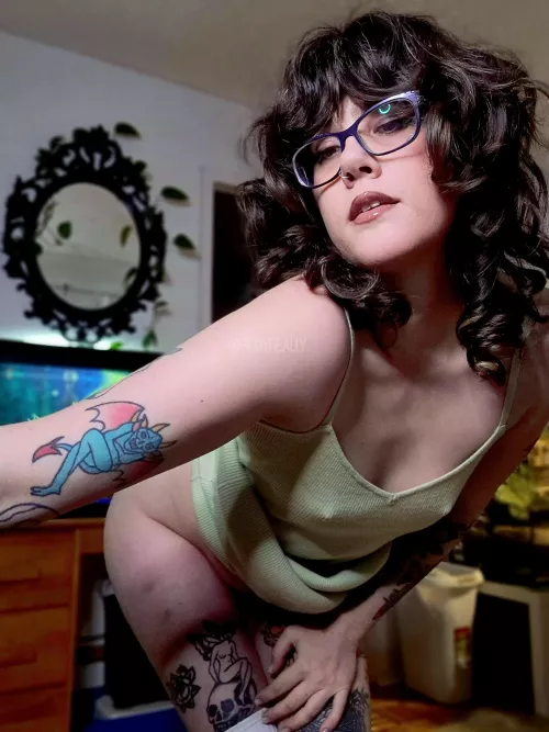 Poking out of my cute green dress